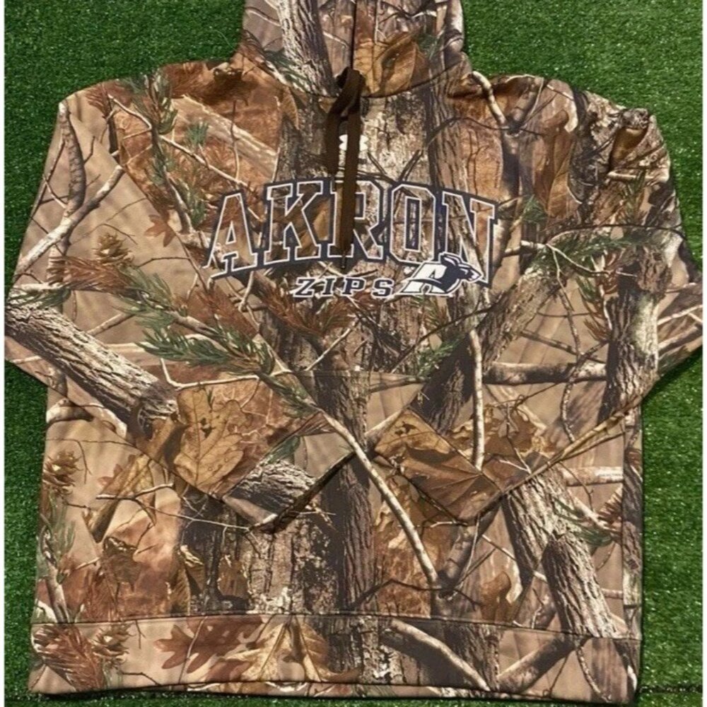 Akron Zips hoodie mens large brown under armour realtree camo sweatshirt retro - Picture 3 of 9